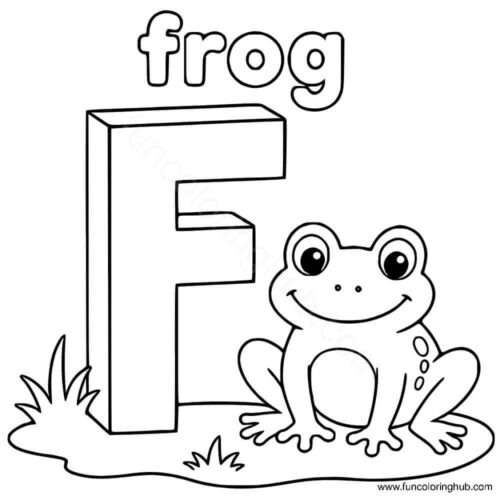 For is for frog coloring page For is for frog coloring page
