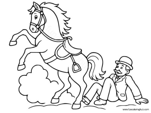 Funny Horse Coloring Page Funny Horse Coloring Page