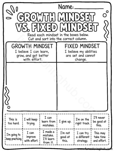 Growth Mindset Activity Sheets To Print Growth Mindset Activity Sheets To Print