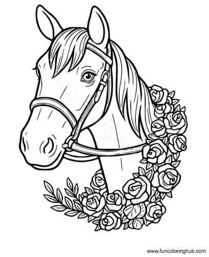 Horse Head Coloring Page Horse Head Coloring Page