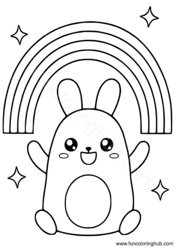 Kawaii Rainbow coloring page Kawaii Rainbow coloring page