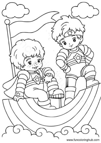 Kids playing on the rainbow Kids playing on the rainbow