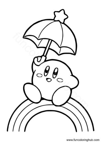 Kirby sliding on the rainbow Kirby sliding on the rainbow