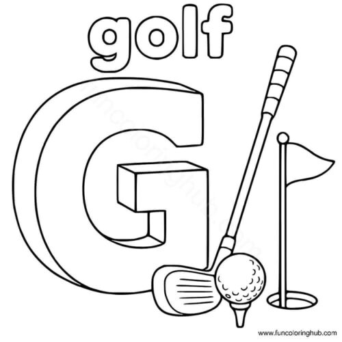 Letter G colouring page Letter G colouring page