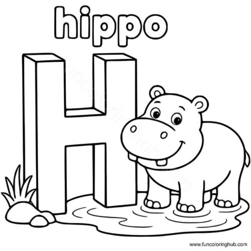 Letter H coloring page Letter H coloring page