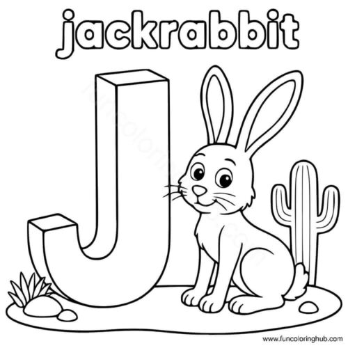Letter J colouring page Letter J colouring page