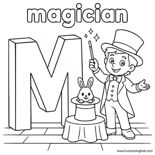 Letter M coloring page Letter M coloring page