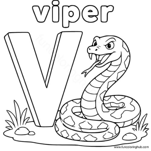 Letter V coloring page Letter V coloring page