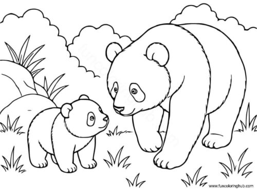 Mother Panda With Cub Mother Panda With Cub