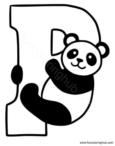 P For Panda Coloring Page P For Panda Coloring Page