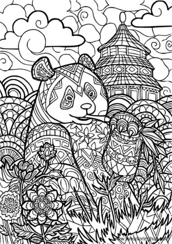 Panda Coloring Pages For Adults Panda Coloring Pages For Adults