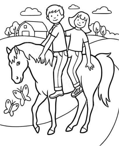 Pony Ride Coloring Page Pony Ride Coloring Page