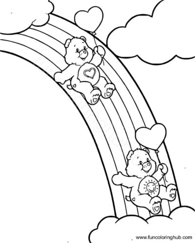Rainbow care bears coloring page Rainbow care bears coloring page