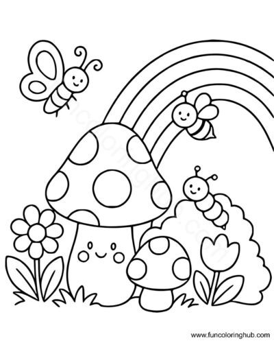 Rainbow coloring page Rainbow coloring page