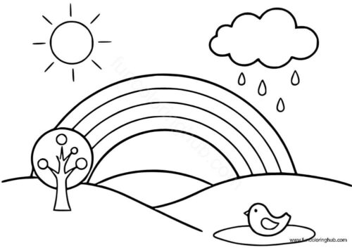 Rainbow coloring page for preschoolers Rainbow coloring page for preschoolers
