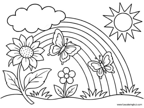 Rainbow coloring pictures to print Rainbow coloring pictures to print