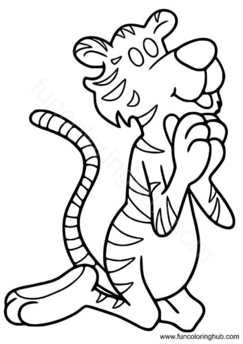 Tiger Praying Coloring Page Tiger Praying Coloring Page