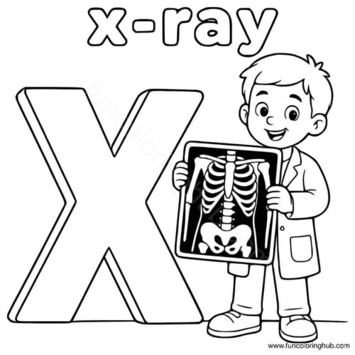 X for X Ray coloring page X for X Ray coloring page