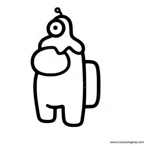 Among Us Brain Slug coloring page Among Us Brain Slug coloring page