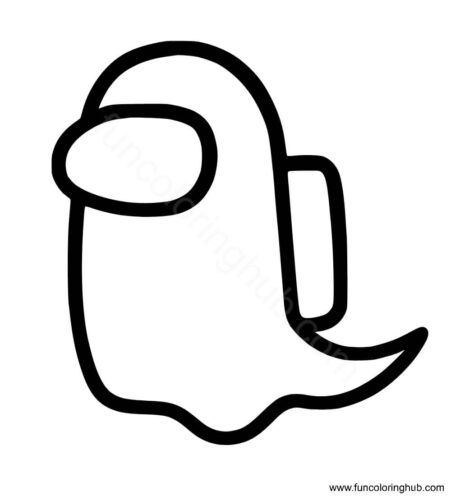 Among Us Ghost coloring page Among Us Ghost coloring page