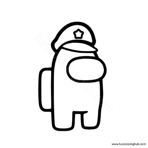 Among Us Policeman coloring sheet Among Us Policeman coloring sheet