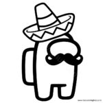 Among Us Sombrero coloring page