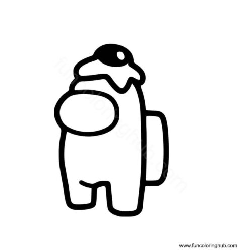 Among Us character wearing egg hat Among Us character wearing egg hat