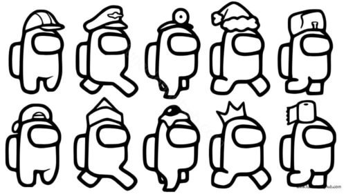 Among Us crewmate coloring pages Among Us crewmate coloring pages