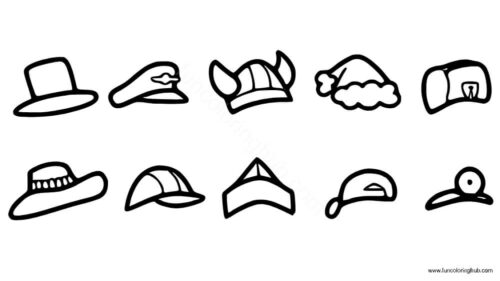 Among Us hats coloring page Among Us hats coloring page