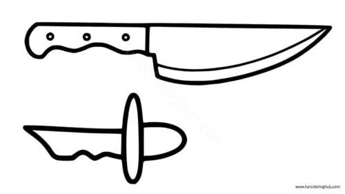 Among Us knife coloring page Among Us knife coloring page