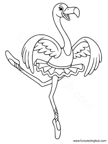 Ballerina flamingo Ballerina flamingo coloring page