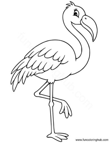 Cartoon flamingo coloring page Cartoon flamingo coloring page
