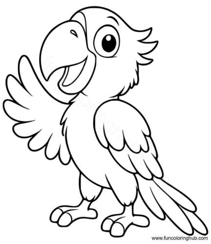 Cartoon parrot coloring page