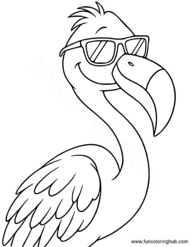 Cool flamingo coloring page Cool flamingo coloring page