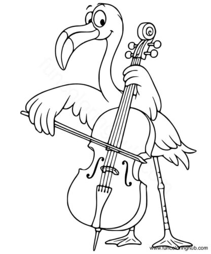 Flamingo playing a violin Flamingo playing a violin