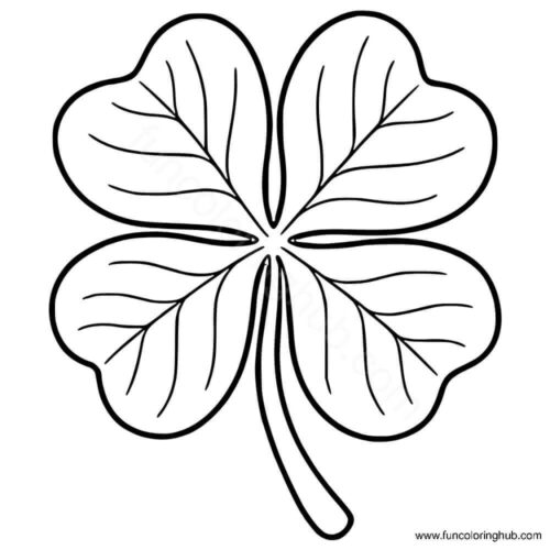 Four leaf clover coloring page Four leaf clover coloring page