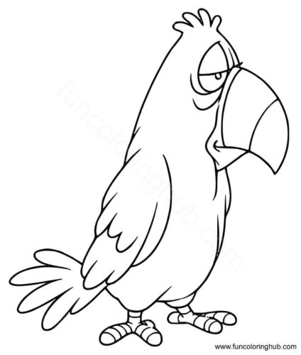 Grumpy Parrot coloring in