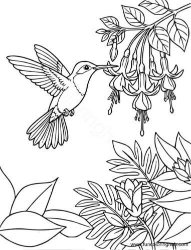 Hummingbird coloring images Hummingbird coloring images