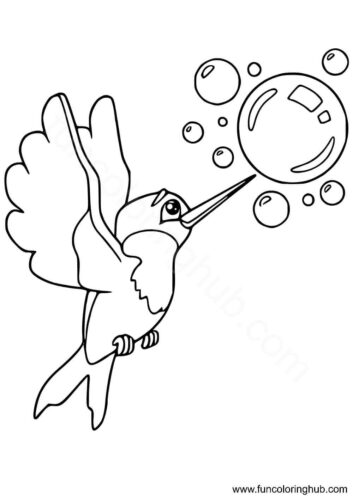 Hummingbird playing with a bubble Hummingbird playing with a bubble
