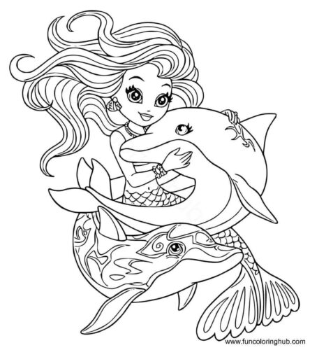 Lisa Frank Mermaid Coloring Page