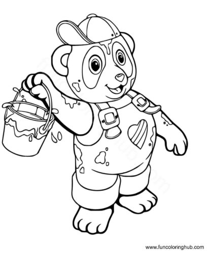 Panda Painter Lisa Frank Coloring Page
