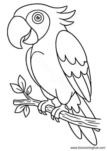 Parrot coloring pages for preschoolers