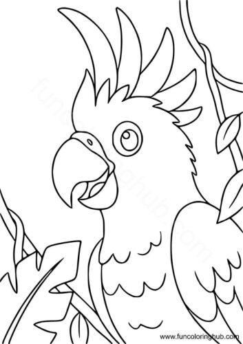 Parrot coloring sheets
