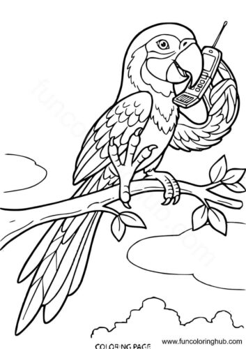 Parrot talking on phone