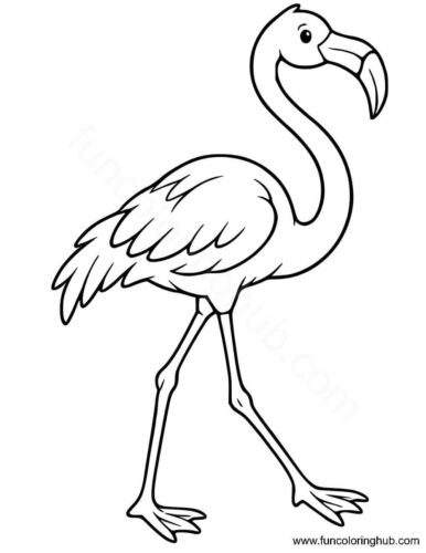 Pink flamingo Pink flamingo coloring page