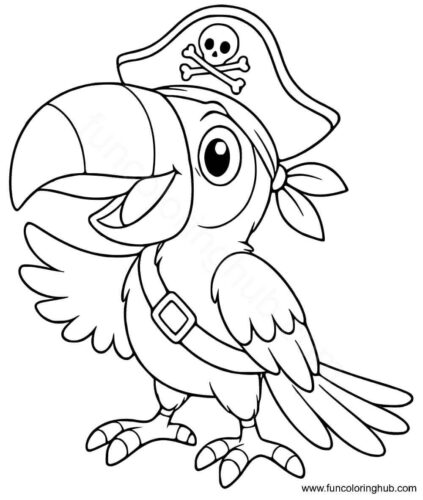 Pirate parrot coloring page