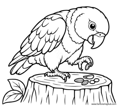 Poicephalus parrot coloring sheet