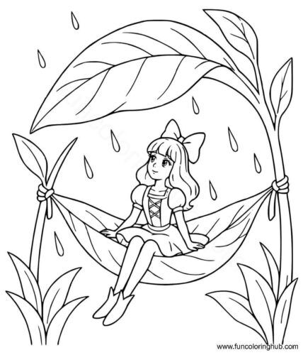 Thumbelina sitting under a leaf Thumbelina sitting under a leaf