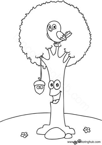 Cartoon bird coloring page