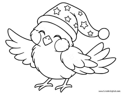 Cute bird coloring page